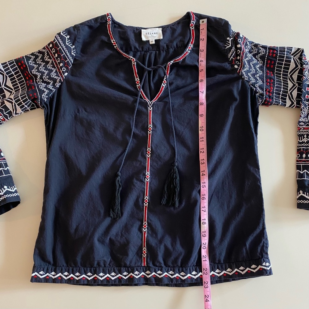 Sezane Embroidered Sleeves Blouse - Picture 9 of 9